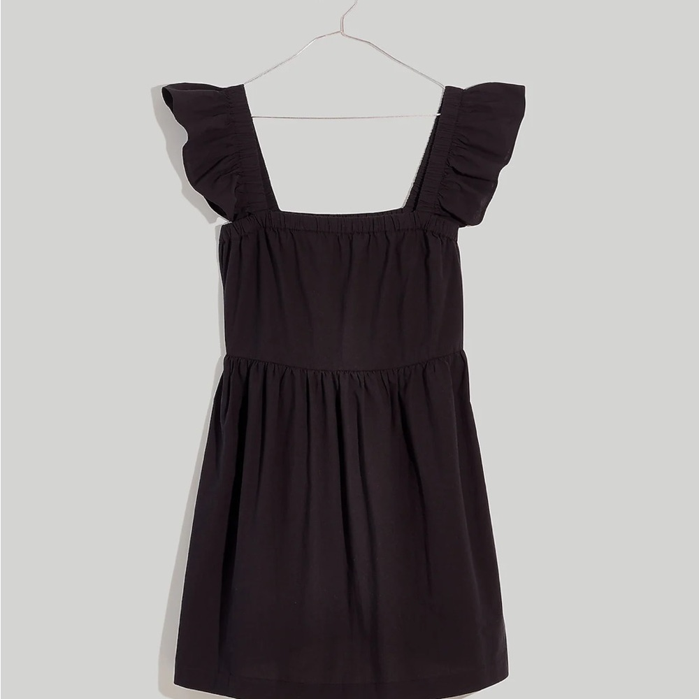 EUC Madewell Flutter-Sleeve Square-Neck Mini Dress